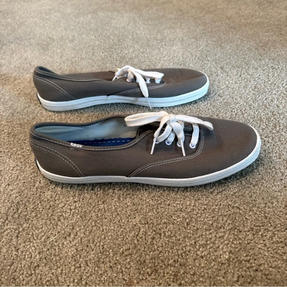 Keds Champion Originals Lace Up Sneakers Women's Sz 10 Gray Canvas Low Shoes